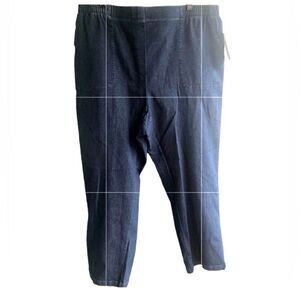 NWT Allison Daley Women’s Blue Denim Pants 4 Pockets Comfy Elastic Waist…
